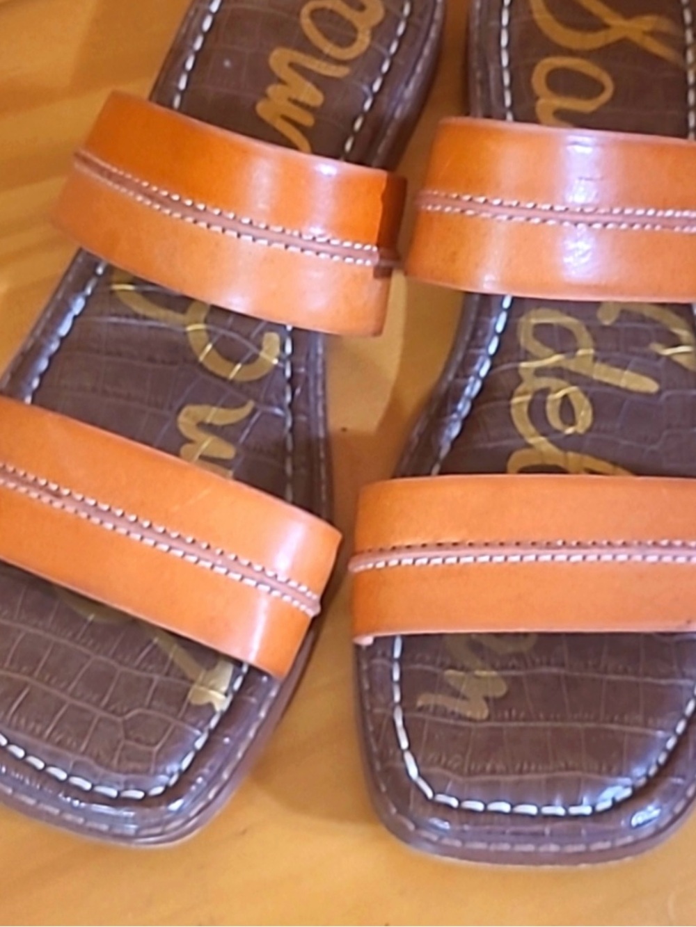 Sam Edelman Double-Strap Leather Slide Sandals